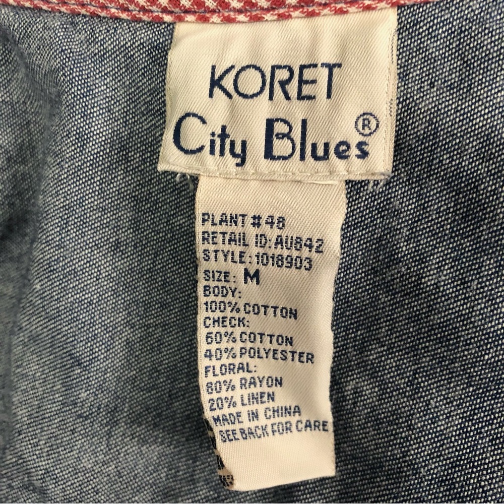 Vintage Patchwork Patriotic Collared Blue Denim V… - image 6